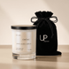 Upsensed Crème 11oz scented candle with black velvet drawstring gift bag - pistachio cocoa butter and sandalwood coconut apricot wax candle hand poured in Houston
