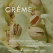 Upsensed Crème fragrance notes graphic - top notes coconut cream pistachio and amber, middle notes cocoa butter jasmine tonka bean and heliotrope, base notes vanilla musk sandalwood and salted caramel - home fragrance collection