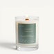 Upsensed Higher Ground 11oz scented candle burning with wood wick - petrichor moss and fresh rainwater coconut apricot wax candle hand poured in Houston