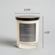 Upsensed Magnetic Reserve scented candle dimensions - 3.375 inches wide by 4.25 inches tall - 11oz coconut apricot wax candle with grapefruit peppercorn and cedar fragrance hand poured in Houston