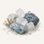 Collection of rocks and crystals on a white background