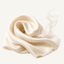 Soft cream fabric with wisps of white smoke rising from the folds.