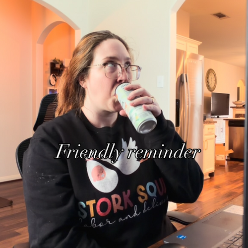 Instagram post from @upsensed — Upsensed founder in a candid moment at her desk with a "friendly reminder" overlay