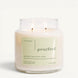Upsensed Pearfect 16 oz double-wick candle in a clear apothecary jar with a sage green label, sugar pears, acacia honey, and vanilla scent notes, on a plain white background.