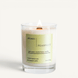 Upsensed Pearfect candle lit on white background, showing sage green label with sugar pear, acacia honey, and vanilla notes