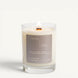 Upsensed Veil 11oz scented candle burning with wood wick - white freesia violet and cashmere coconut apricot wax candle hand poured in Houston